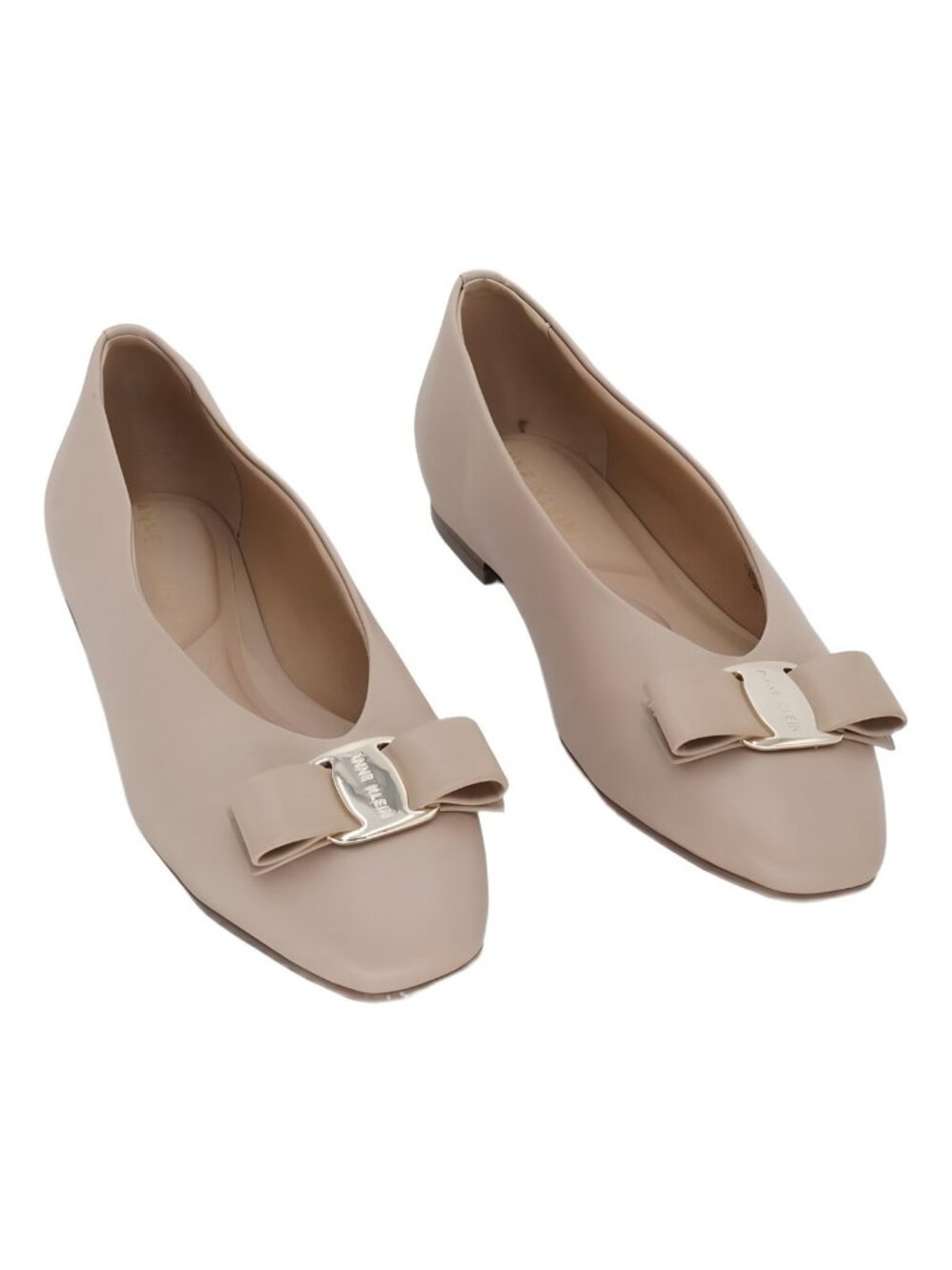 Anne Klein Willow Biscotti Leather Flat Shoes - Women's 6.5